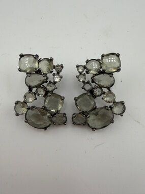 J. Crew Smoky Gray Cluster Crystal Drop Earrings